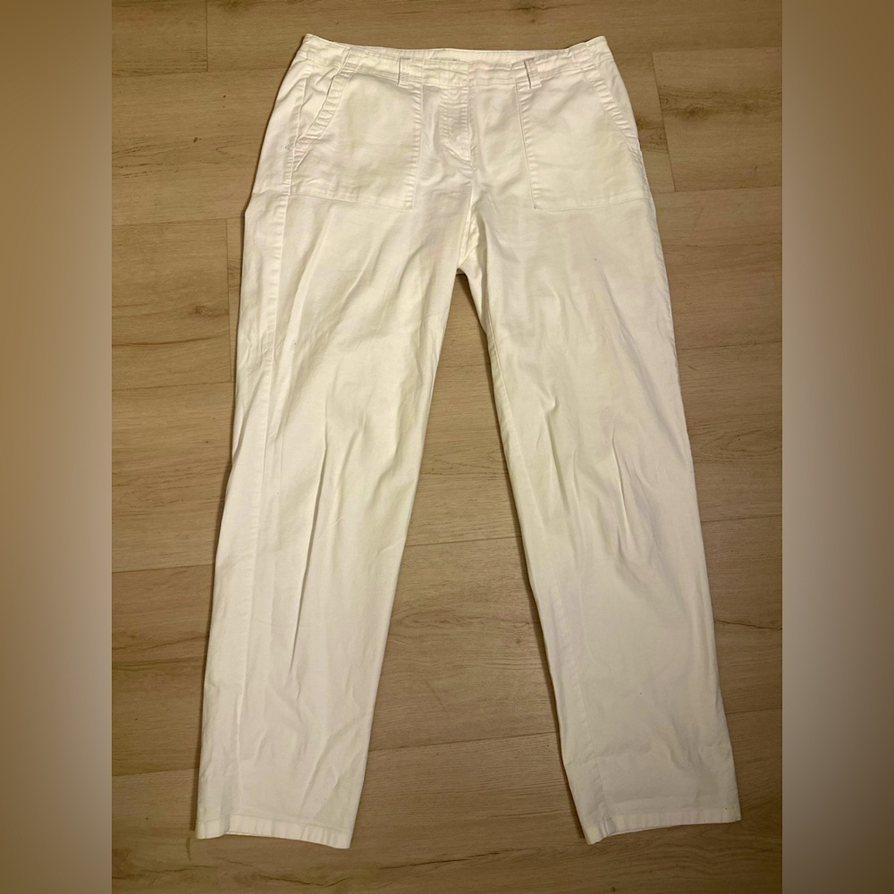 J. Jill Women’s White Linen Cotton Spandex Pants Size 10